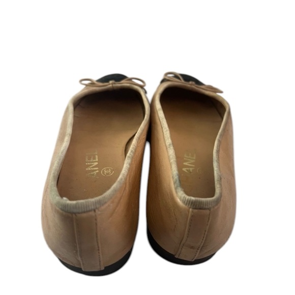 Chanel Beige Cap Toe Ballet Flats - Picture 2 of 6